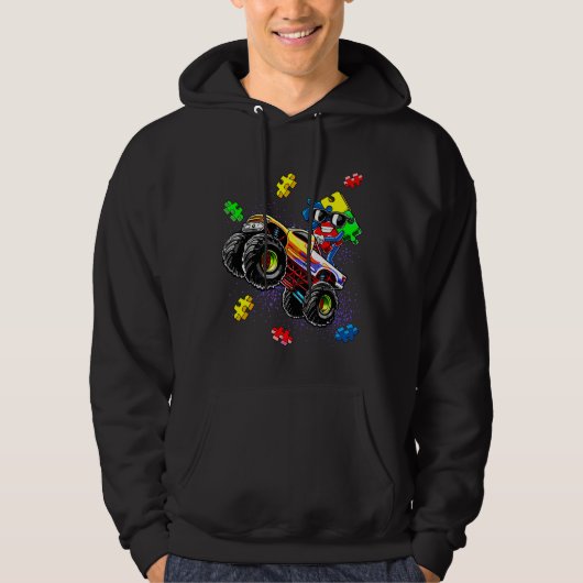 Monster Truck Autism Awareness Puzzle Piche for Bo Hoodie (Voorkant)