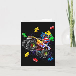 Monster Truck Autism Awareness Puzzle Piece F Kaart
