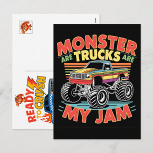 Monster Truck Auto voor Verjaardags Jongen, Peuter Feestdagenkaart