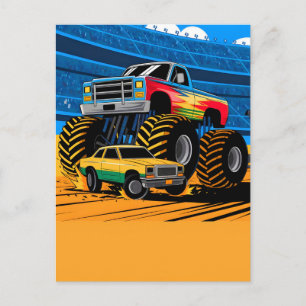 Monster Truck Auto voor Verjaardags Jongen, Peuter Feestdagenkaart