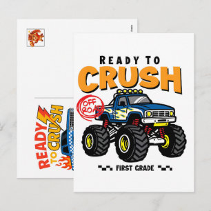 Monster Truck Auto voor Verjaardagsjongen, Peuters Feestdagenkaart