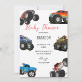Monster Truck Baby shower Invitation Kaart (Voorkant)