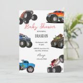Monster Truck Baby shower Invitation Kaart (Staand voorkant)