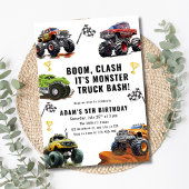 Monster Truck Bash Birthday For Boys Race Car Kaart