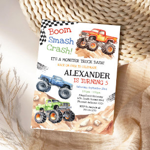 Monster Truck Bash Boom Smash Crash Jongens Verjaa Kaart