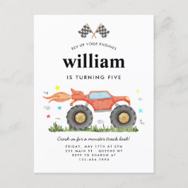 Monster Truck Bash Car Race Vlaggen Kids Verjaarda Briefkaart