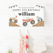 Monster Truck Bash Car Race Vlaggen Verjaardag Wel Spandoek (Insitu)