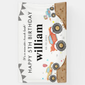 Monster Truck Bash Car Race Vlaggen Verjaardag Wel Spandoek (Verticaal)