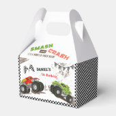 Monster truck bash cool modern smash birthday bedankdoosjes (Voorkant Zijde)