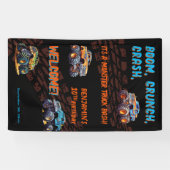 Monster Truck Bash Jongen 10e Verjaardagsfeestje Spandoek (Horizontaal)