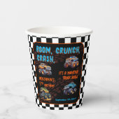 Monster Truck Bash Jongen 5e Verjaardagsfeestje Papieren Bekers (Voorkant)