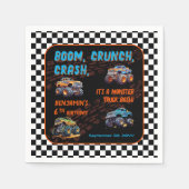 Monster Truck Bash Jongen 6e Verjaardagsfeestje Servet (Voorkant)