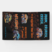 Monster Truck Bash Jongen 6e Verjaardagsfeestje Spandoek (Horizontaal)