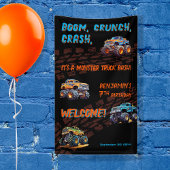 Monster Truck Bash Jongen 7e Verjaardagsfeestje Spandoek