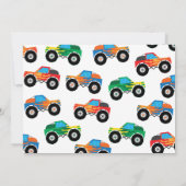 Monster Truck Bash Kleurrijke Groovy Kids Verjaard Kaart (Achterkant)