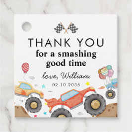 Monster Truck Bash Race Waterverf Kids Verjaardag Bedankjes Labels