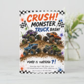 Monster Truck Bash Verjaardag Kaart (Staand voorkant)