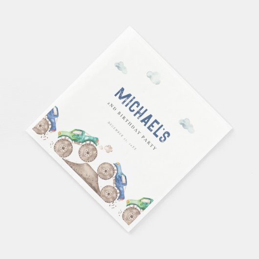 Monster Truck Bash Verjaardag Servet (Hoek)