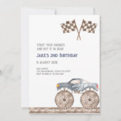 Monster Truck Bash Verjaardag uitnodiging (Voorkant)