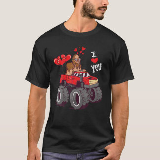 Monster Truck Bigfoot Heart Funny Valentijnsdag L T-shirt