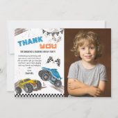 Monster truck birthday bash kids cool fun modern bedankkaart (Voorkant)