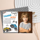 Monster truck birthday bash kids cool fun modern bedankkaart