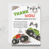 Monster truck birthday bash kids cool modern  bedankkaart (Voorkant)