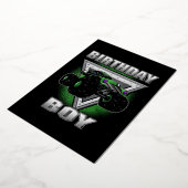 Monster Truck Birthday Boy Folie Feestdagenkaart (Gedraaid)