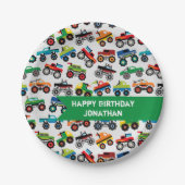 Monster Truck Birthday Custom Papieren Bordje (Voorkant)