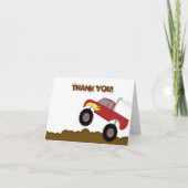 Monster Truck Birthday Gefludeerd Opmerking Bedankkaart (Voorkant)