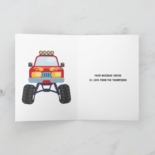 Monster Truck Birthday Greeting Kaart (Binnen)
