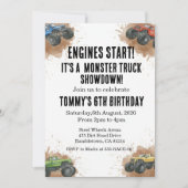 Monster Truck Birthday Invitation Kaart (Voorkant)