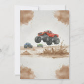 Monster Truck Birthday Invitation Kaart (Achterkant)