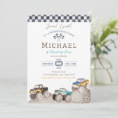 Monster Truck Birthday Invitation Kaart (Staand voorkant)