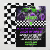 Monster Truck Birthday Invitation Kaart (Voorkant / Achterkant)