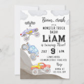 Monster Truck Birthday Invitation Racing Kaart (Voorkant)