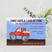 Monster Truck Birthday Invitations Kaart (Staand voorkant)