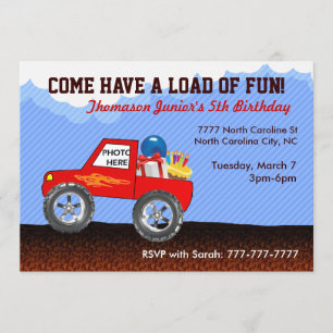 Monster Truck Birthday Invitations Kaart