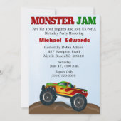 Monster Truck Birthday Invitations Kaart (Voorkant)