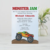 Monster Truck Birthday Invitations Kaart (Staand voorkant)