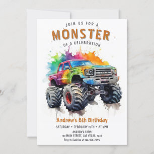 Monster Truck Birthday Kaart