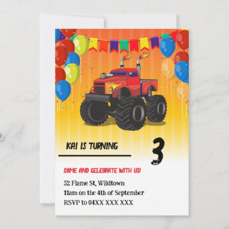 Monster Truck Birthday Kaart
