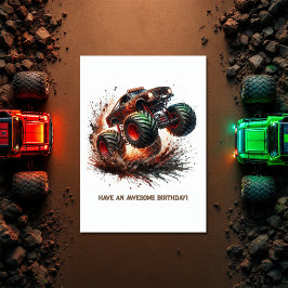 Monster Truck Birthday Kaart