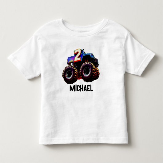 Monster Truck Birthday Kinder Shirts (Voorkant)