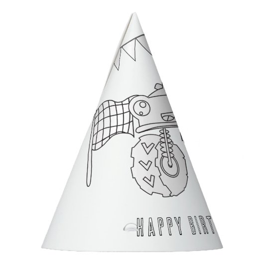 Monster Truck Birthday - Kleur uw eigen Pet. Feesthoedjes (Links)