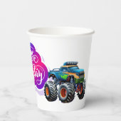 Monster Truck Birthday Papieren Bekers (Achterkant)