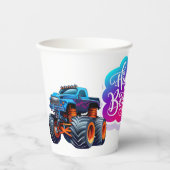 Monster Truck Birthday Papieren Bekers (Voorkant)