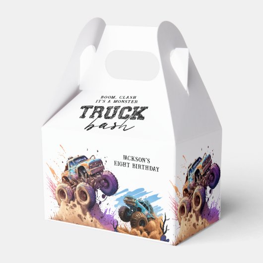 Monster Truck Birthday Party Bedankdoosjes (Voorkant Zijde)