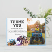 Monster Truck Birthday Party Bedankkaart (Staand voorkant)