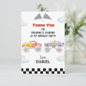 Monster Truck Birthday Party Bedankt kaarten (Staand voorkant)